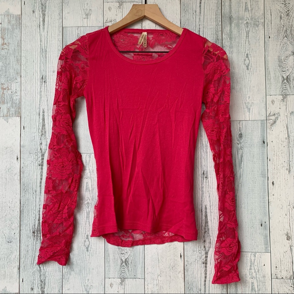 COLOR STORY lace blouse - size M